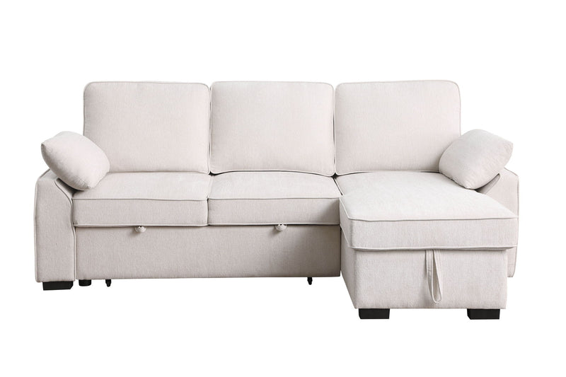 Mackenzie - Chenille Fabric Sleeper Sectional With Right-Facing Storage Chaise