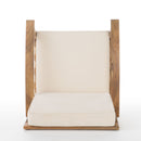 Outdoor Club Chair With Cushion And Acacia Wood Frame - Teak