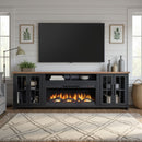Essex - Fireplace TV Stand Console For TVs Up To 100" - Black, Whiskey