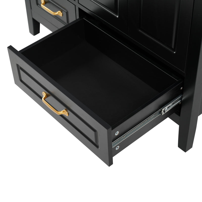 Bathroom Vanity With Sink, Soft Closing Doors & Drawers, Metal Handles