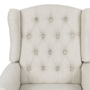 Contemporary Tufted Fabric Push Back Recliner - Beige