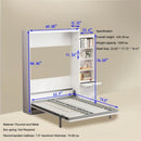 Morden Deisgn Vertical Murphy Bed With Shelf And Drawers For Bedroom Or Guestroom Wall Bed Space Saving Hidden Bed With New Style Gas Struts