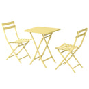 3 Piece Patio Bistro Set Of Foldable Square Table And Chairs