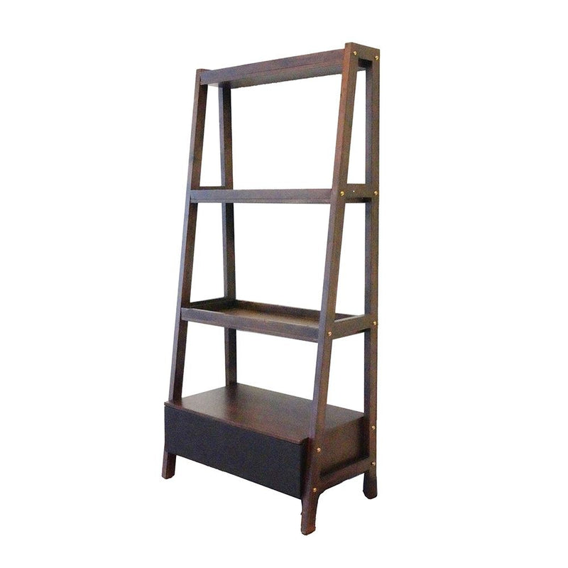 Ladder Shelf, Ladder Style Display Shelf - Natural Brown