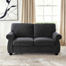Soft Loveseat, Upholstered 2 Seater Couch, Loose Back Cushions And Turned Legs