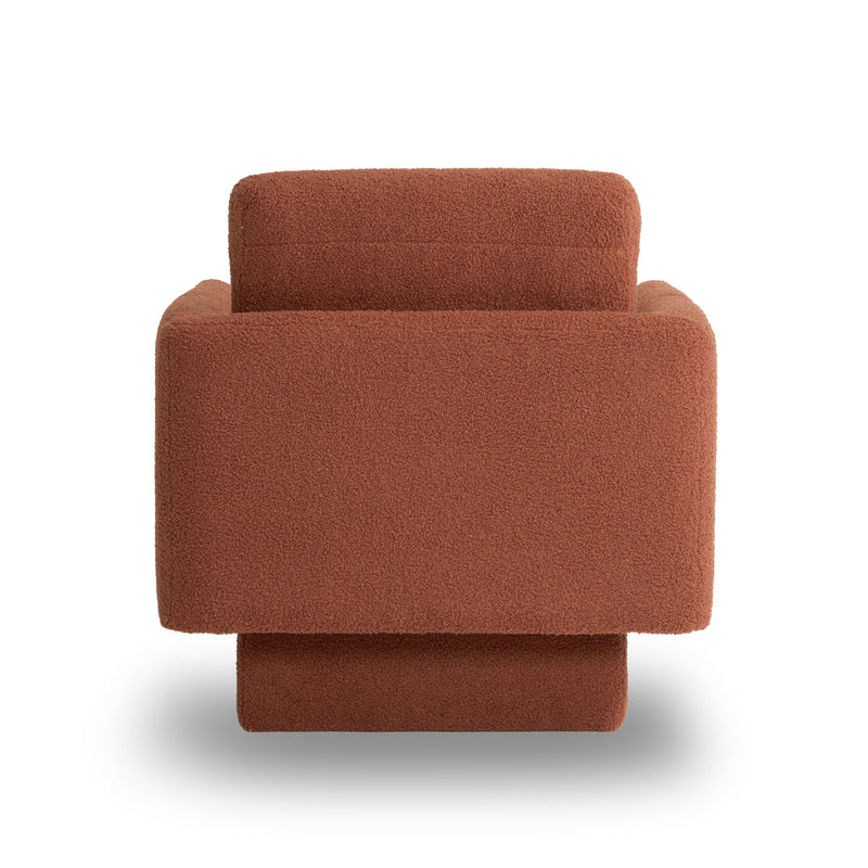 360° Modern Swivel Accent Chair Round Armchair, Thick Padded Single Lounge Sofa Upholstered Comfy