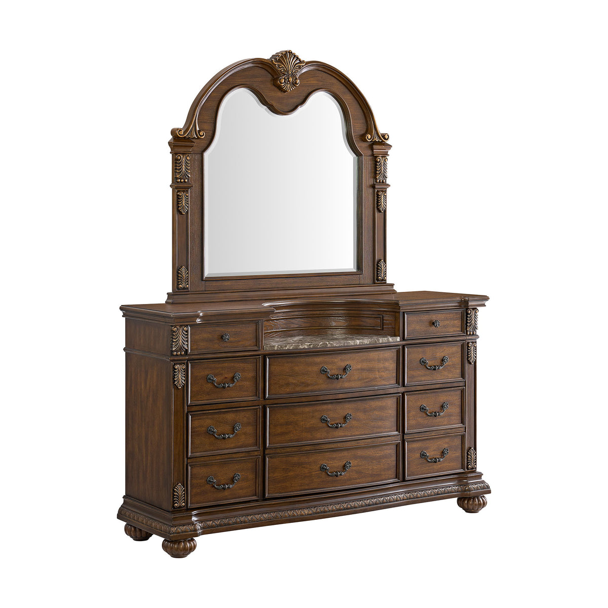 Cadenza Dresser And Mirror Set in Brown by Elements International