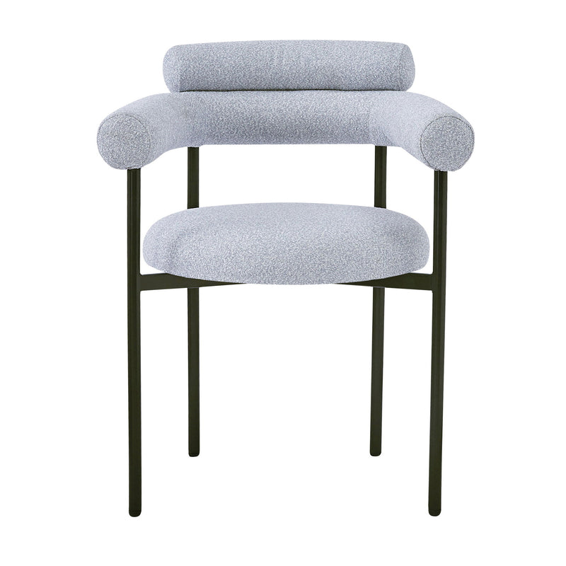 Contemporary Upholstered Armchair Dining Chairs With Metal Legs (Set of 2)