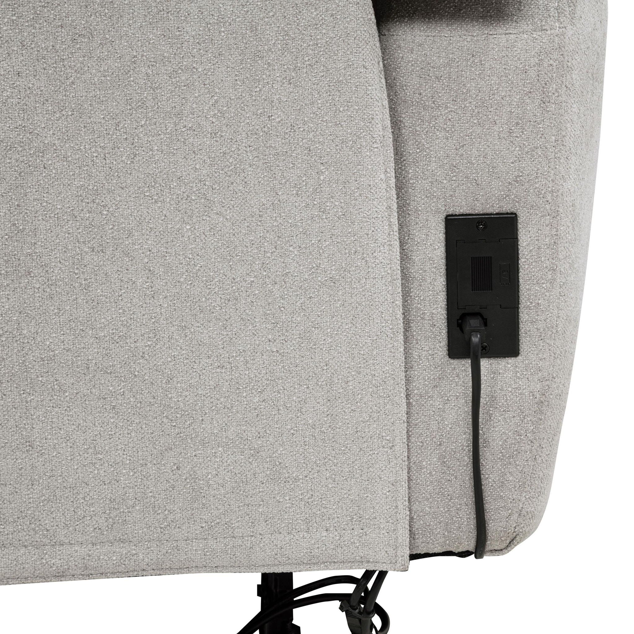 Sylmar Chenille Upholstered Power Reclining Loveseat Dove Grey