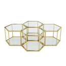 Modern Coffee Table With Double Layer Tempered Glass And Polygonal Design