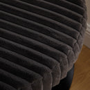 Modern Upholstered Round Ottoman Coffee Table With Storage Shelf