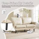 Mid Century Modern Loveseat Sofa With USB Ports, Removable Pillow Cover