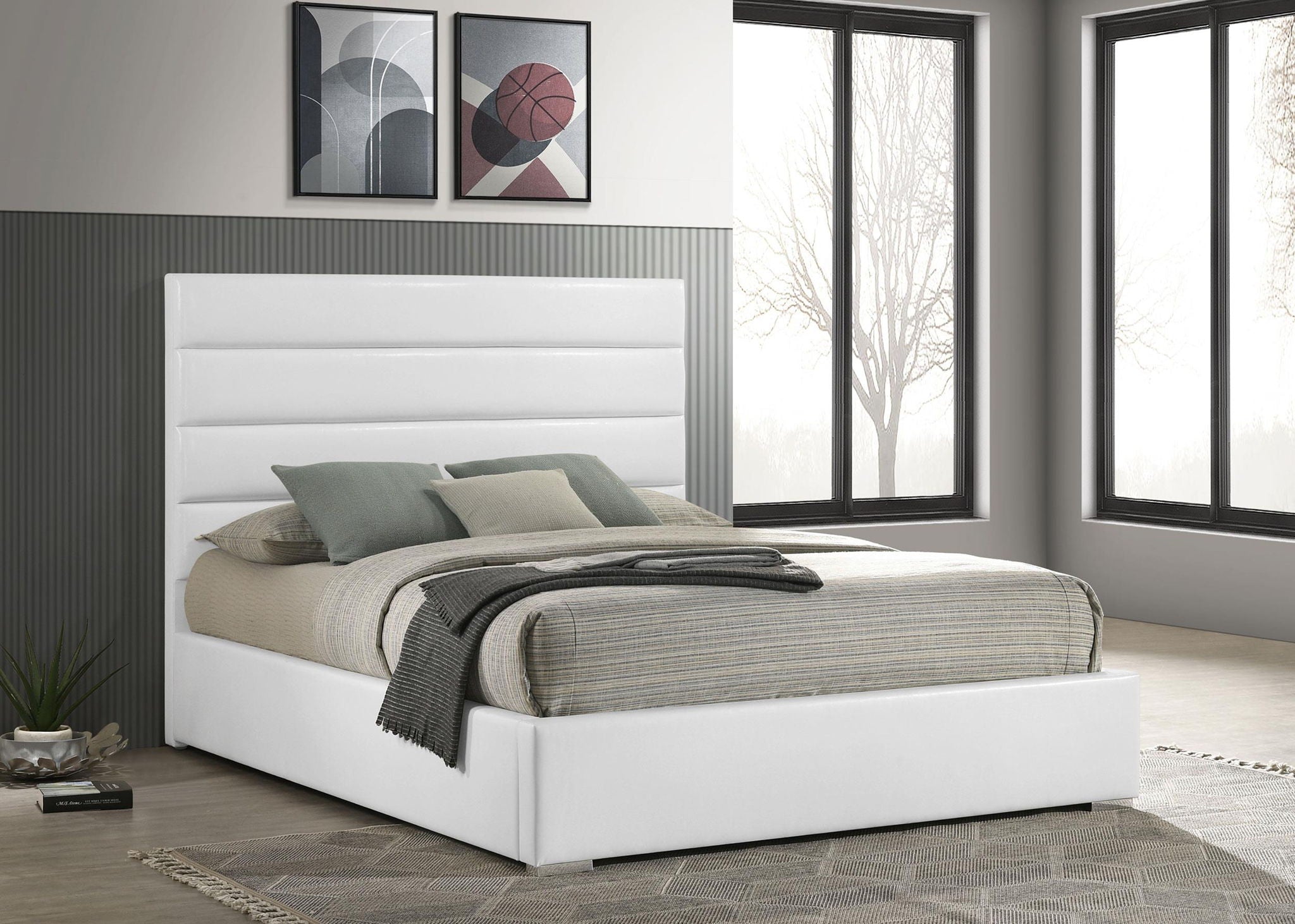 Felicity 53-inch Upholstered California King Bed White
