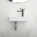 Rectangle, Wall Mount Bathroom Sink & Single Faucet Hole - White