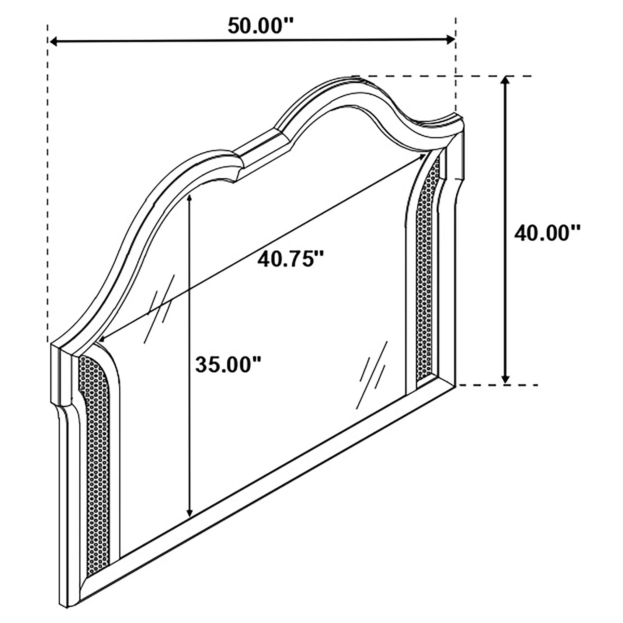 Evangeline Dresser Mirror Silver Oak