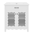 Modern Bathroom Vanity With Tempered Glass Doors