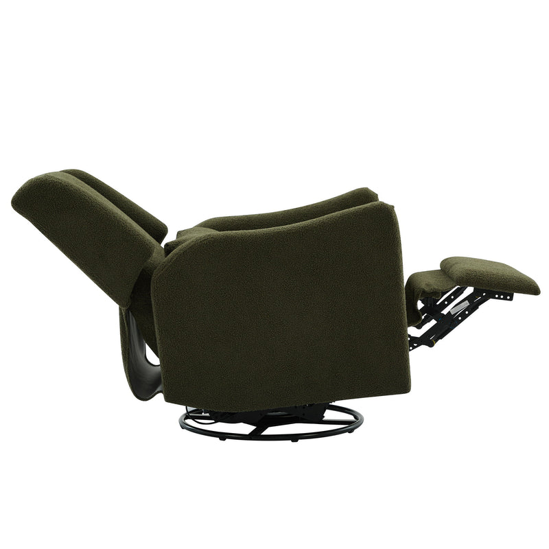 Wide Wingback Swivel Rocker Recliner Chair For Living Room