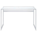 Hartford - Glass Top Writing Desk - Chrome - Atlantic Fine Furniture Inc