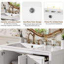 Bathroom Vanity With Sink, Soft-Close Doors, Adjustable U-Shelf, 3 Drawers
