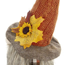 Sitting Gnome With Maple Leaf On Hat, For Holiday Harvest Festival Fall Festival & Thanksgiving Table Decorations (Set of 2) - Orange Multi