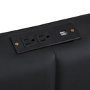 Upholstered Bed With Hydraulic Storage System And LED Light, With Sockets And USB Ports