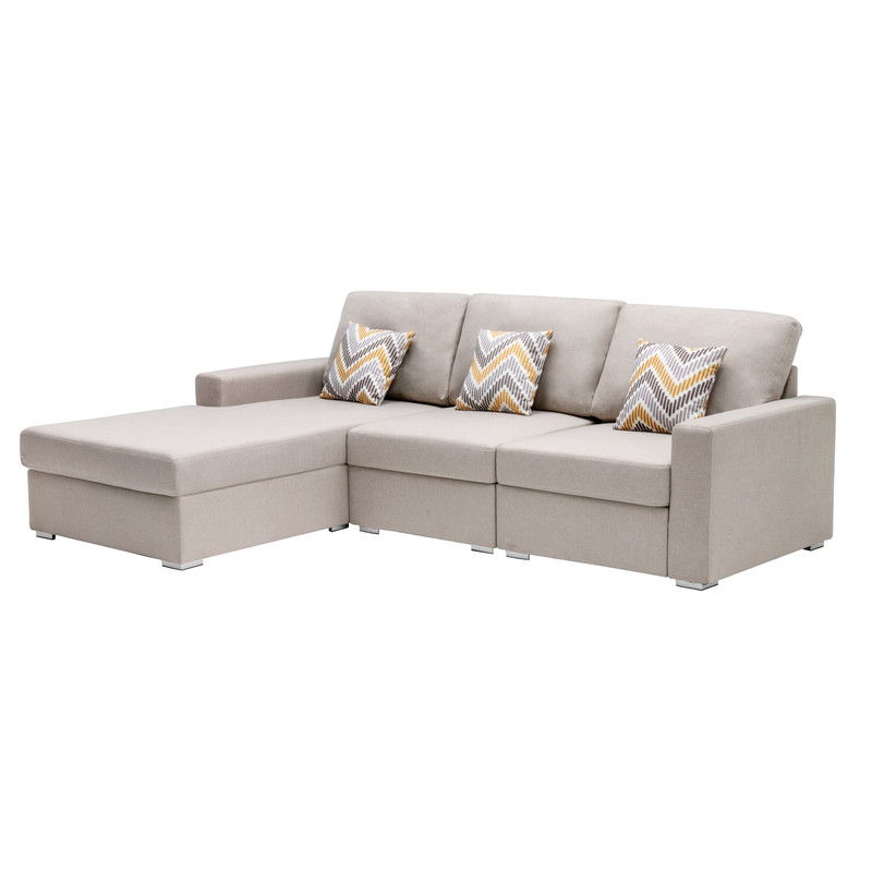 Nolan - Fabric 3 Piece Reversible Sectional Sofa