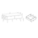 Antique Wood Coffee Table, Living Room Table With Two Storage Drawers