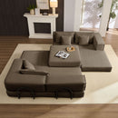 Modular L Shaped Floor Living Room Sofa Set With 6 Pillows