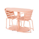 3 Piece Elegant Outdoor Bistro Set With 2 Chairs And Oval Table