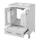 Bathroom Vanity With Integrated Undermount Ceramic Sink, 2 Doors And 1 Drawer, Soft Close Hinges