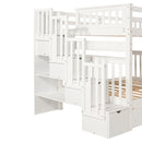 Bunk Bed With Shelves And 6 Storage Drawers