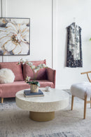 Unique Capiz Coffee Table & Pedestal Base