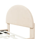 Upholstered Platform Bed With Classic Semi-Circle Shaped Headboard