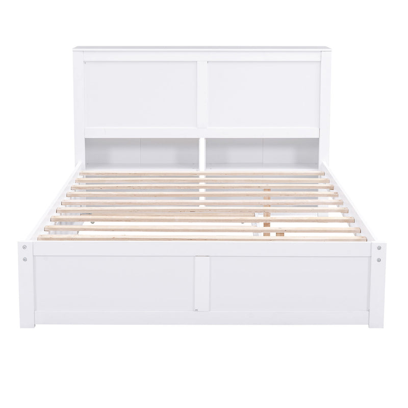 Storage Platform Bed With Pull Out Shelves And Trundle