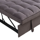 Modern Velvet Loveseat Futon Sofa With Pullout Bed, Adjustable Reclining Backrest, Toss Pillows