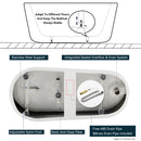 Freestanding Bathtub Modern Stand Alone Soaking Bathtub - Brushed Nickel Drain And Minimalist Linear Design Overflow Included, Cupc Certified - White