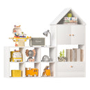 Versatile Children's Bookshelf With House Shaped Design, Multi Functional Storage