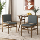 Contemporary Dining Chair Set Upholstered Fabric With Rubberwood Frame