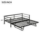 Industrial Metal Daybed With Adjustable Pop Up Trundle And LED Strip