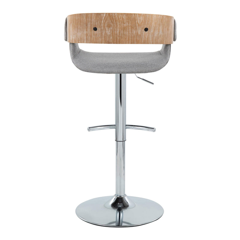 Elisa - Mid Century Modern Adjustable Barstool With Swivel With Rounded T Footrest (Set of 2)