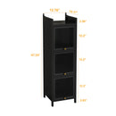 Glass Door Cabinet With Tier Storage