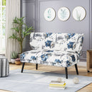 Elegant Classic Upholstered Loveseat With Curved Backrest
