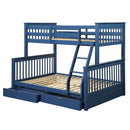 Haley II - Twin Over Full Bunk Bed With Storage - Navy Blue
