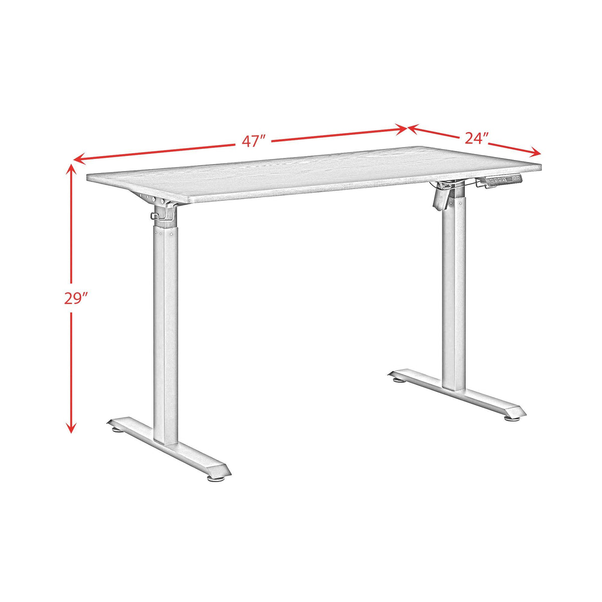 Oakland 2.0 Adjustable Desk in Black by Elements International, view 8