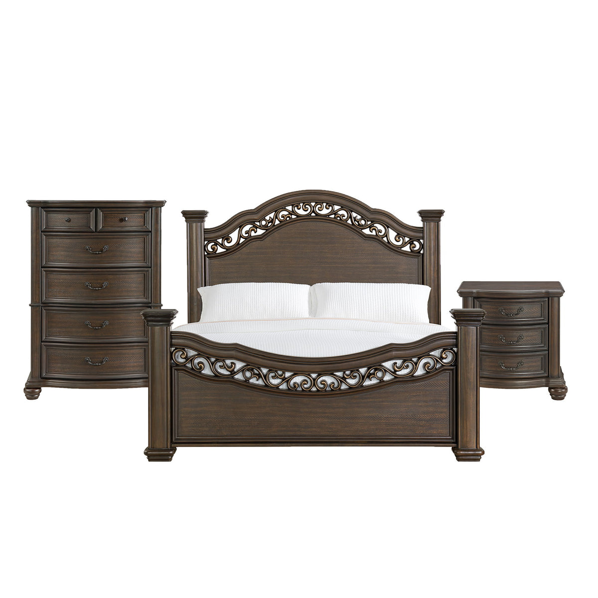 Brunswick Panel Bedroom Set in Dark Brown by Elements International