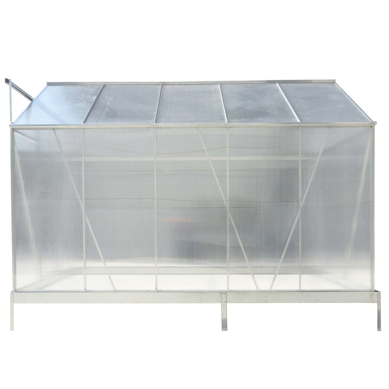 Polycarbonate Greenhouse, Heavy Duty Outdoor Aluminum Walk-In Green House Kit With Rain Gutter, Vent And Door For Backyard Garden