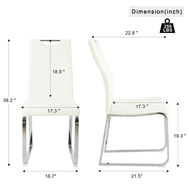 Modern Upholstered Dining Chair Electroplated Metal Legs (Set of 2)