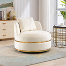 360 Degree Swivel Over Sized Upholstered Barrel Chair