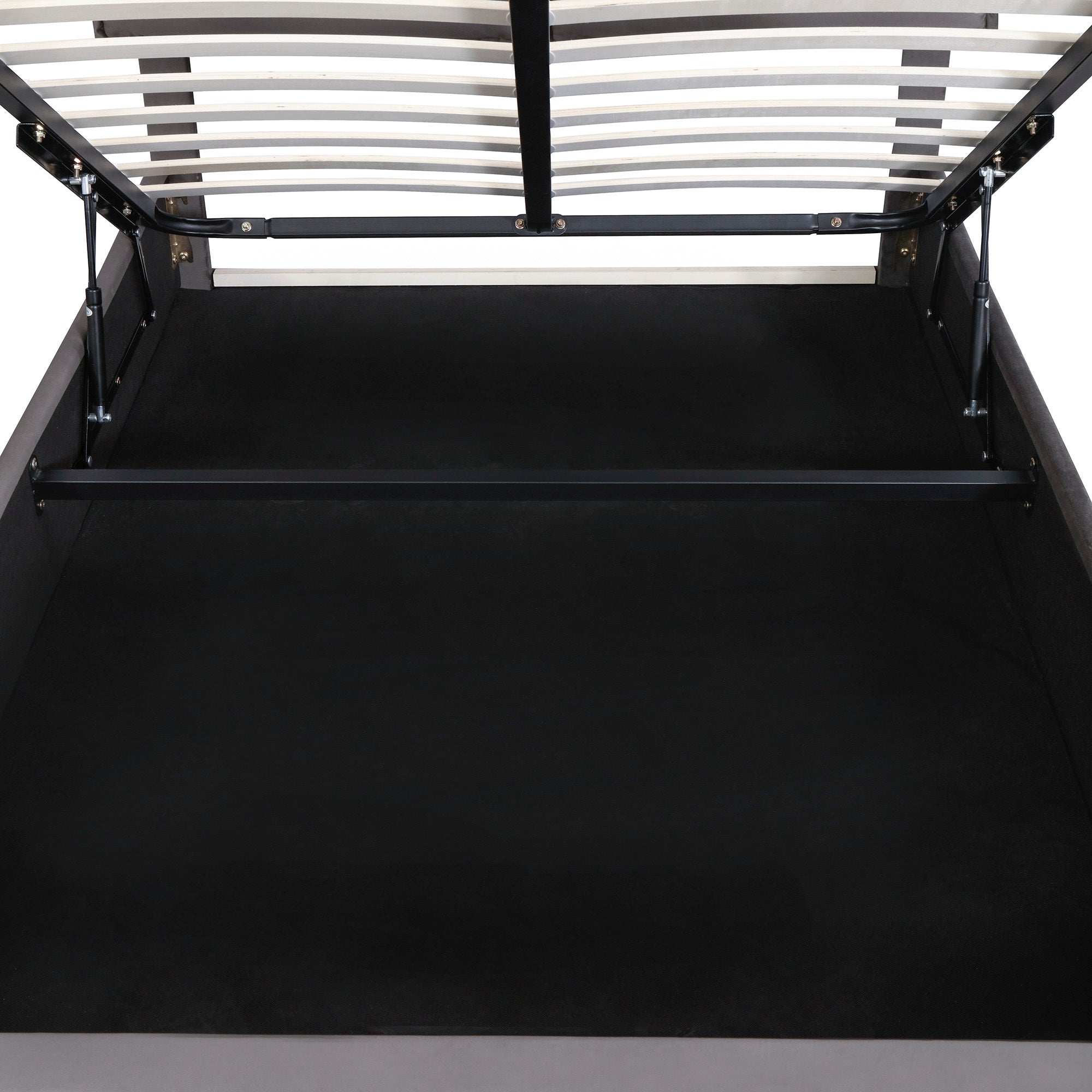 Upholstered Platform bed with a Hydraulic Storage System, Queen size, Gray - Atlantic Fine Furniture Melbourne FL
