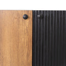 Mid Century TV Stand With 3 Cabinets, Media Console Table For Tvs Up To 70'', Entertainment Center With Storage For Living Room - Black / Brown